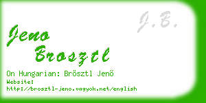 jeno brosztl business card