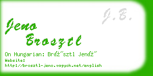 jeno brosztl business card